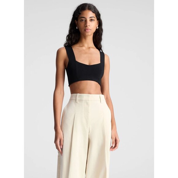 A.L.C Jordana Bra in Black Medium New Womens Cropped Tank Top - Picture 1 of 16